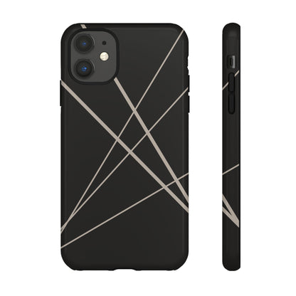 iPhone 11 / Glossy Phone Case - Abstract Black with Grey Lines Phone Case
