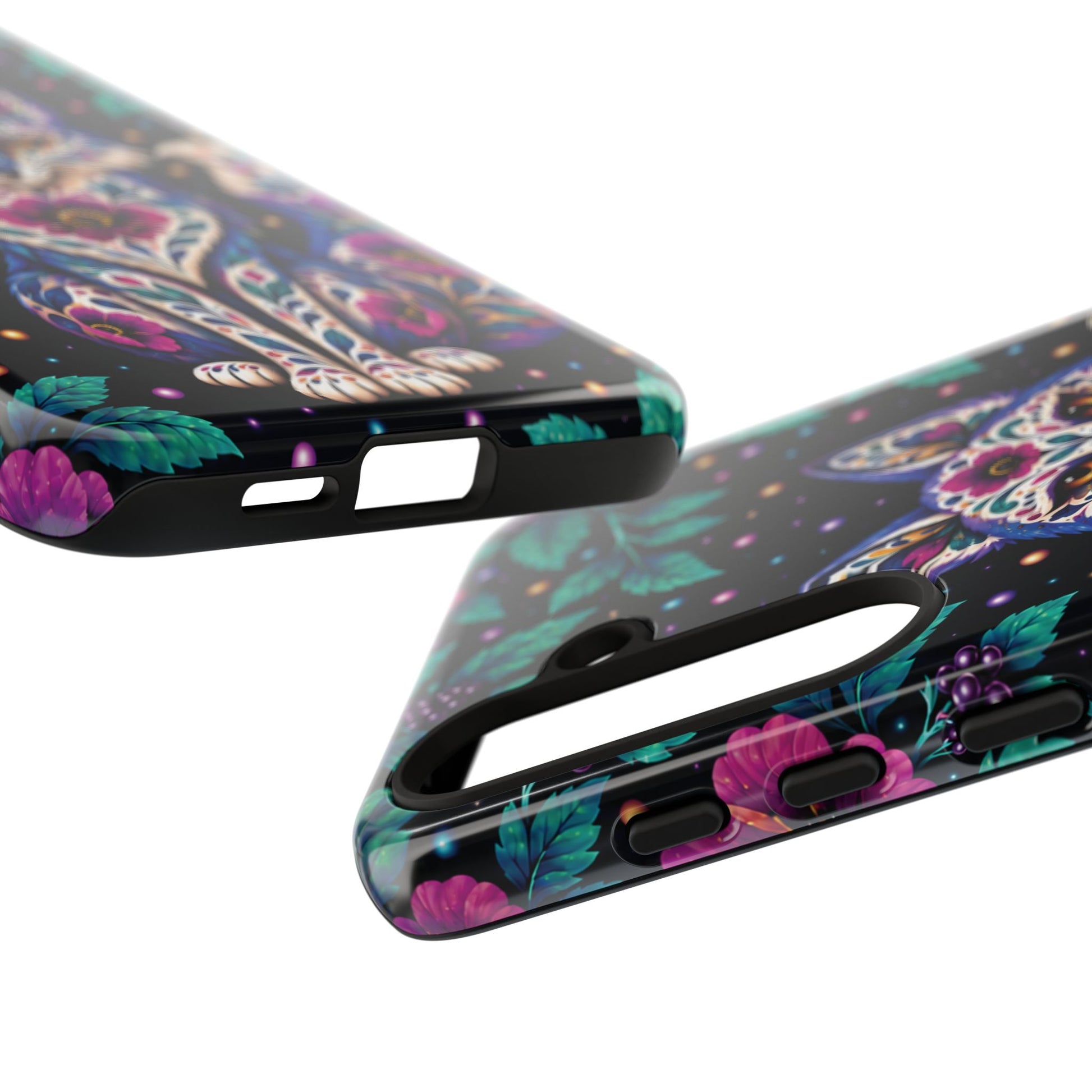 Vibrant Purple and Teal Calavera Fox Phone Case - Multicolor Phone Case