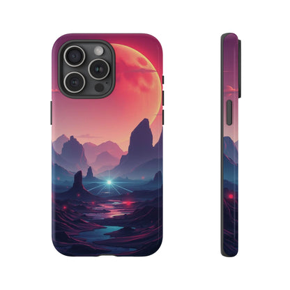 iPhone 15 Pro Max / Glossy Phone Case - Alien Moon Landscape Design Phone Case
