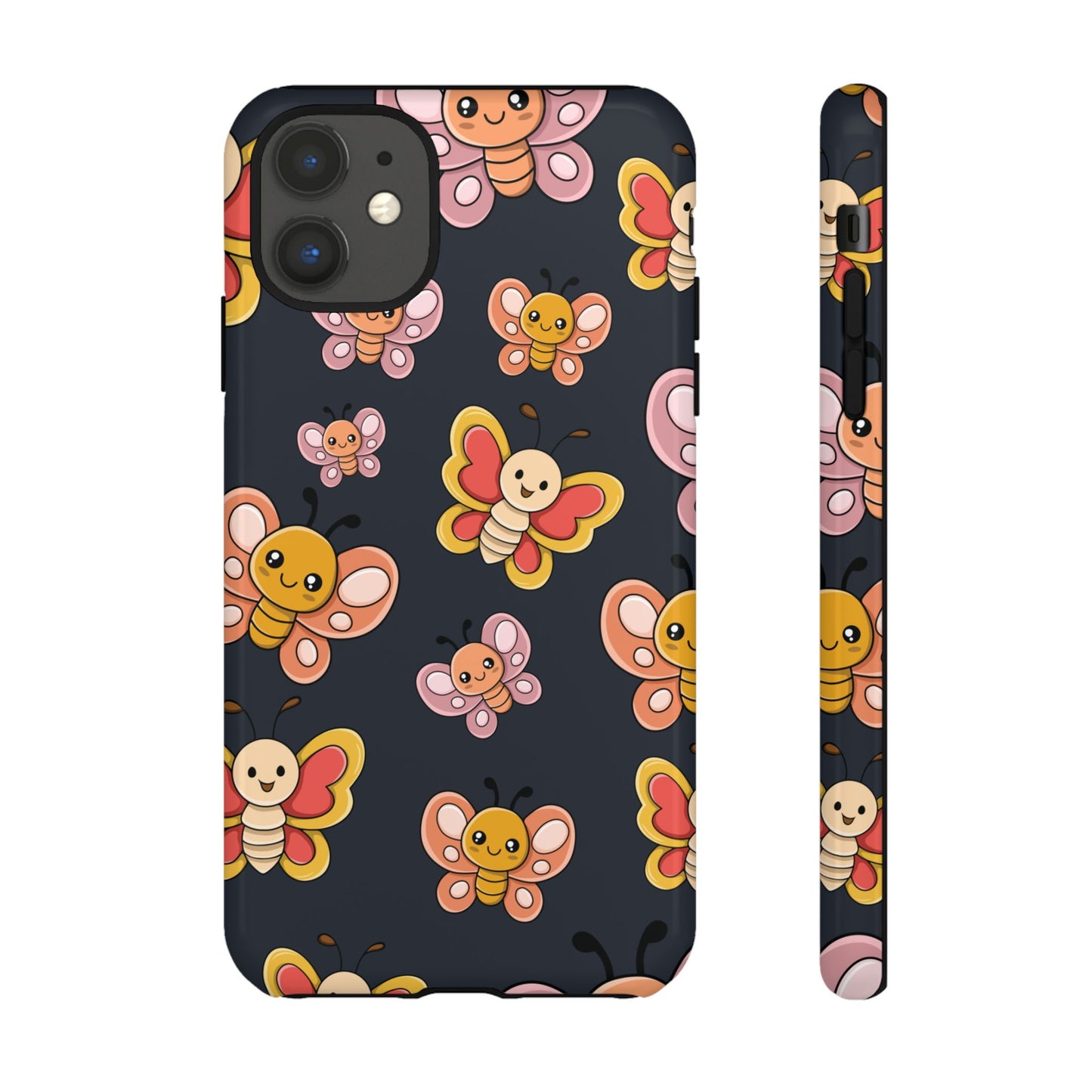 Grey Butterfly Sticker Design Phone Case - Grey Phone Case - iPhone 11 / Glossy