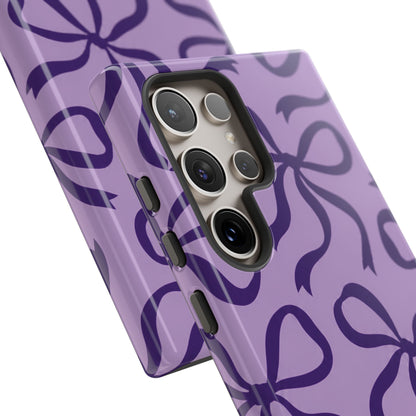 Bold Lilac and Deep Purple Bow Pattern Phone Case