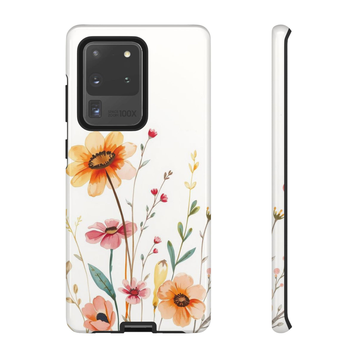 Boho Chic Watercolour Wild Blooms Pattern Phone Case - Multicolor Phone Case - Samsung Galaxy S20 Ultra / Glossy