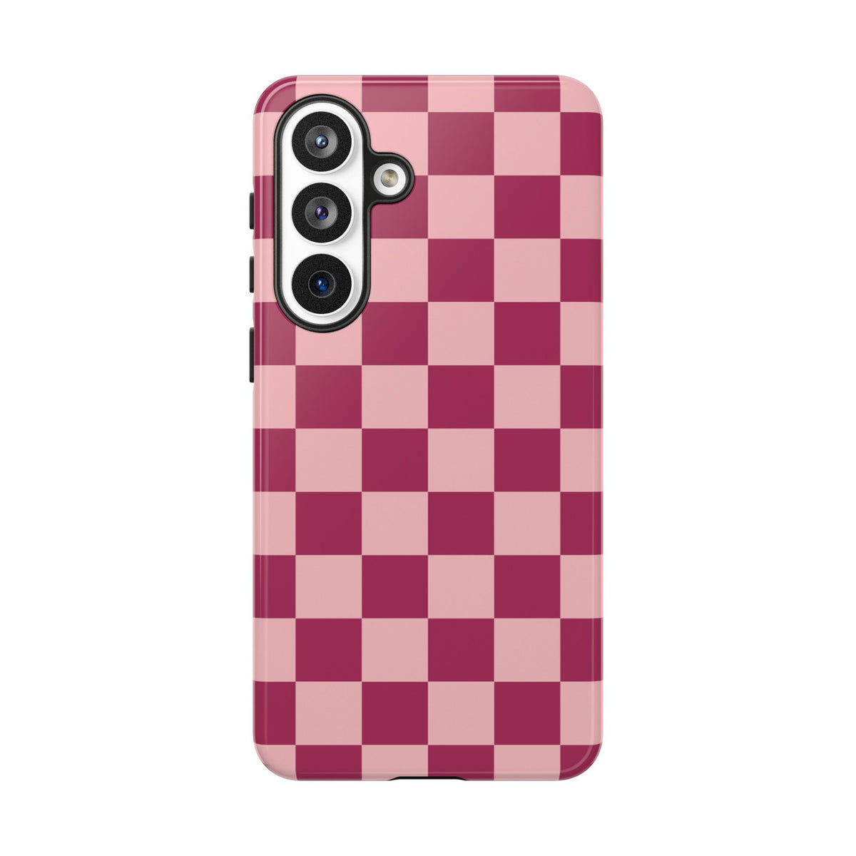 Pink Checked Pattern Phone Case - Pink Phone Case - Samsung Galaxy S26 Plus / Glossy