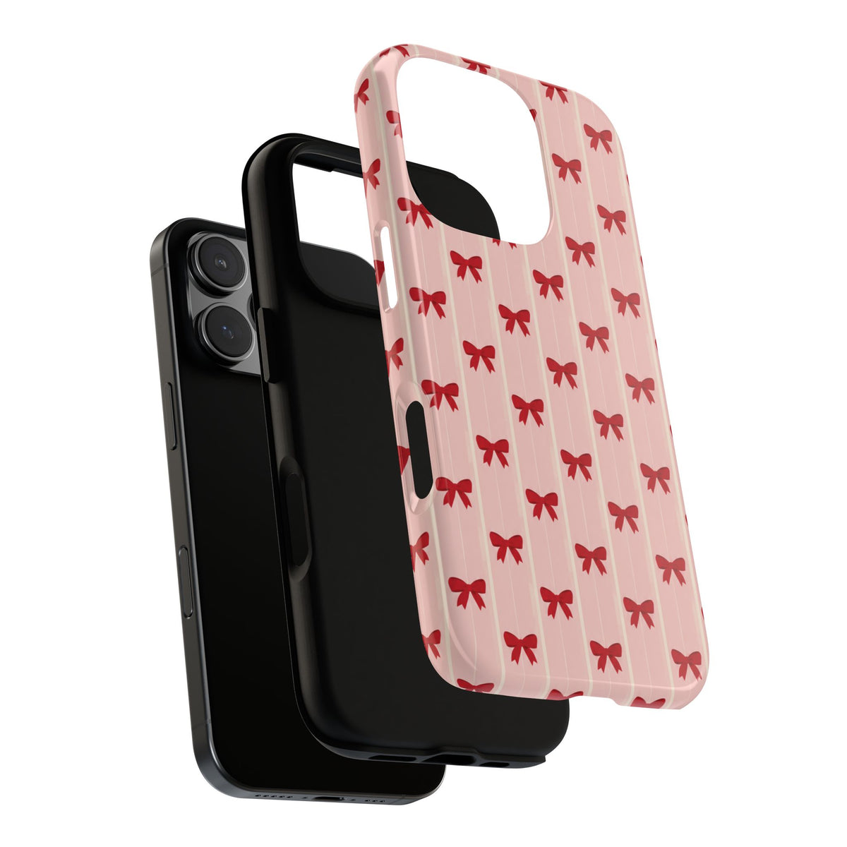 Retro Cherry Red Bow Pattern Phone Case