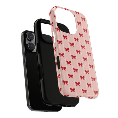 Retro Cherry Red Bow Pattern Phone Case