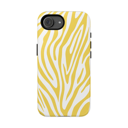 Graphic Yellow Tiger Print Phone Case - Yellow Phone Case - iPhone 17e / Glossy