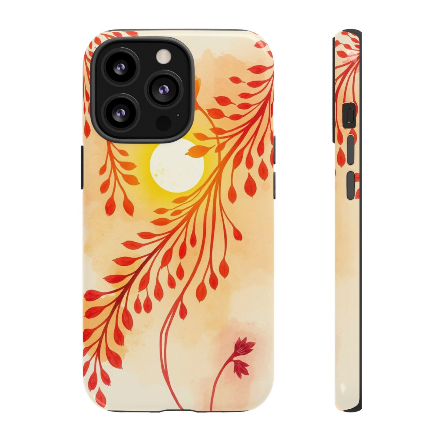 iPhone 13 Pro / Glossy Phone Case - Boho Chic Watercolour Sunset Design Phone Case