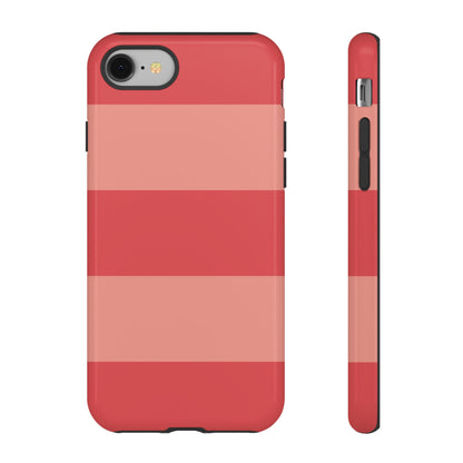 iPhone 8 / Glossy Phone Case - Pink Horizontal Stripe Pattern Phone Case