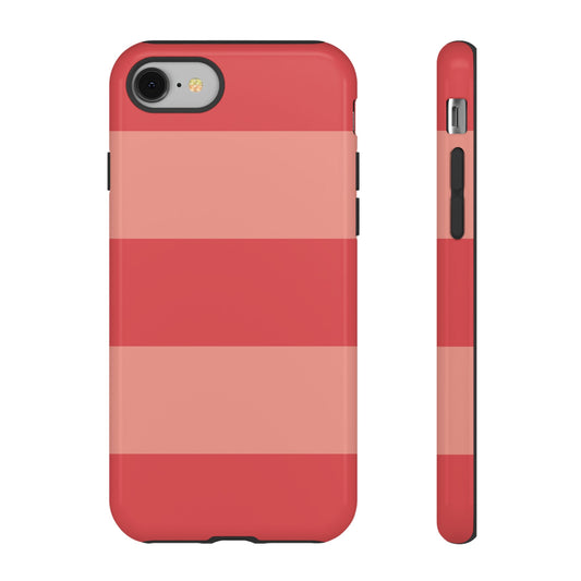 iPhone 8 / Glossy Phone Case - Pink Horizontal Stripe Pattern Phone Case