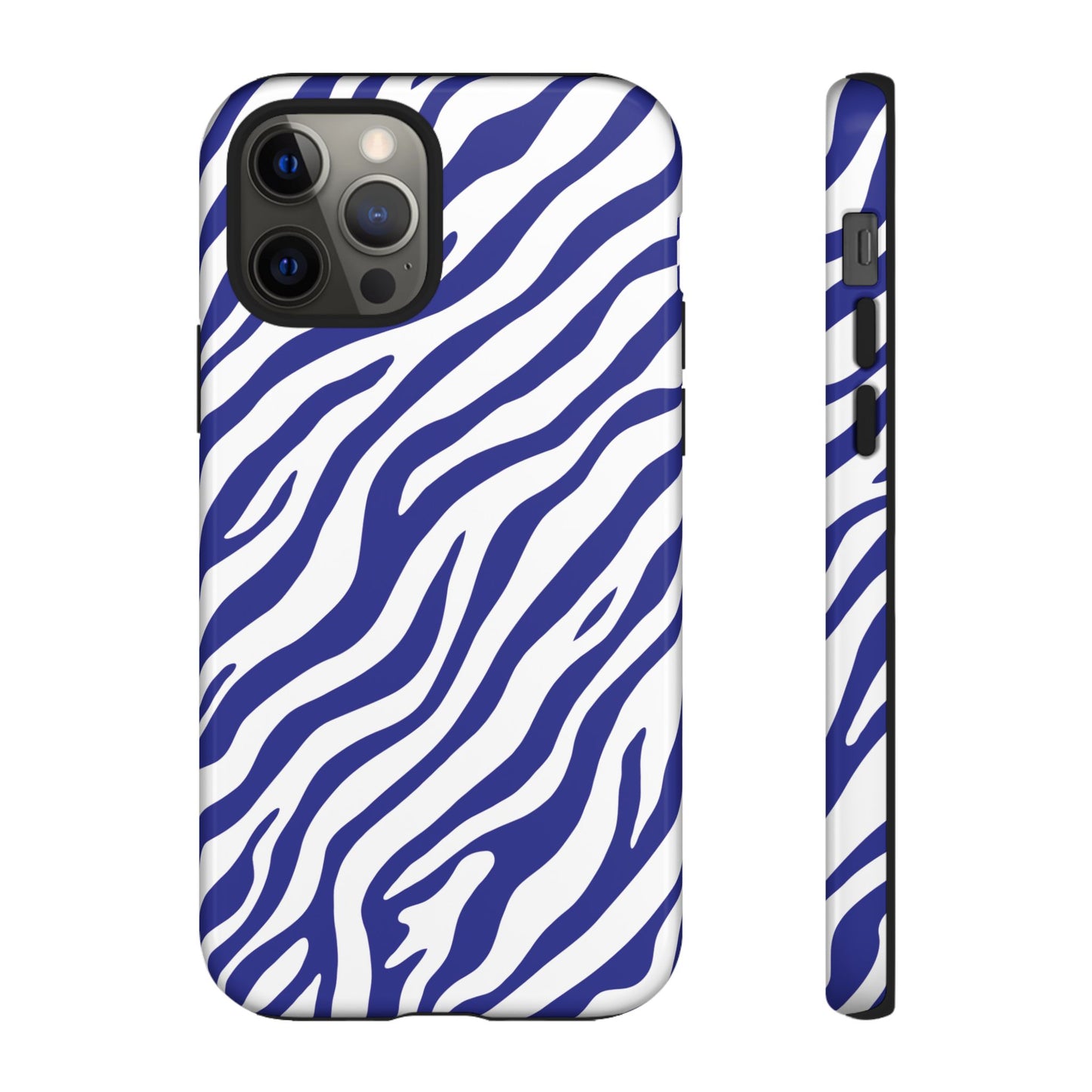 Stylish Electric Blue Zebra Print Phone Case