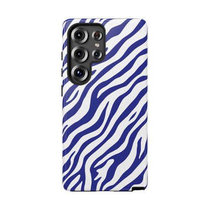 Stylish Electric Blue Zebra Print Phone Case