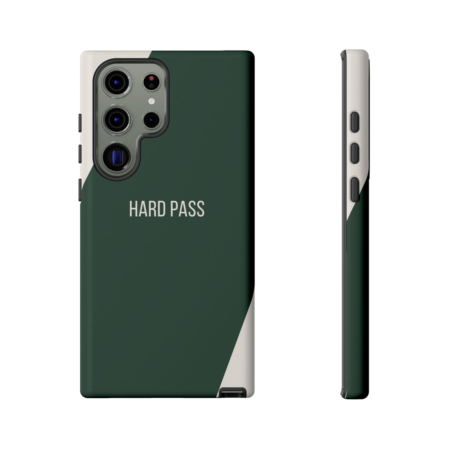 Samsung Galaxy S23 Ultra / Glossy Phone Case - Sassy Statement Case ’Hard Pass’ in Green & White