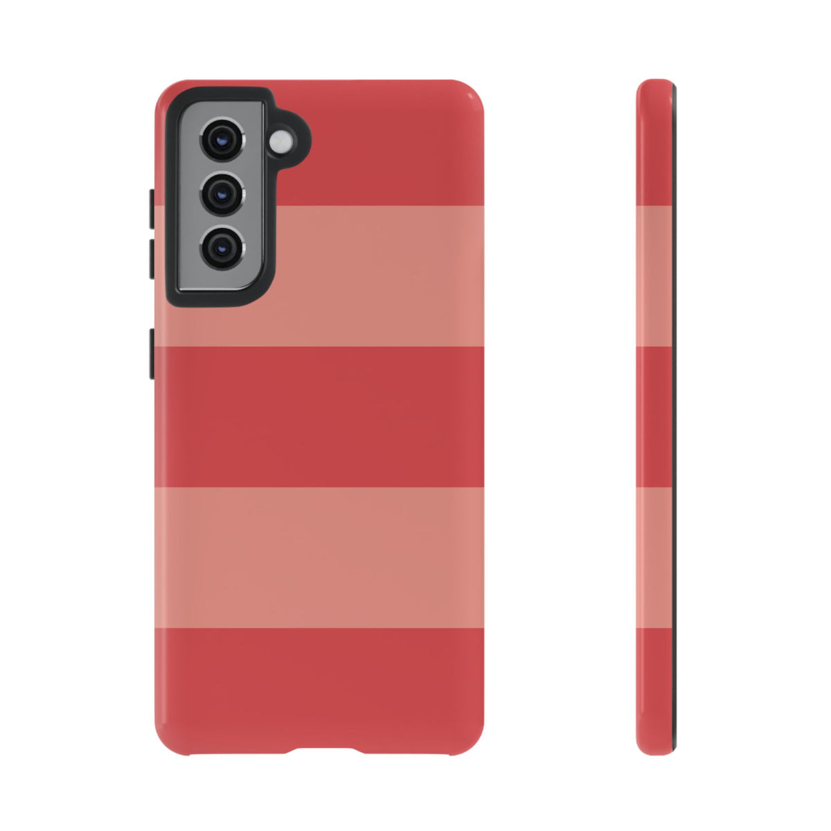 Pink Horizontal Stripe Pattern Phone Case - Pink Phone Case - Samsung Galaxy S21 / Glossy
