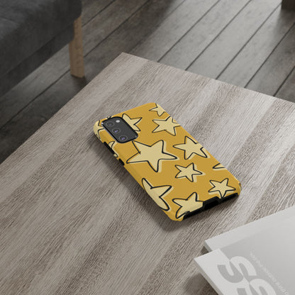 Golden Yellow Doodle Star Phone Case