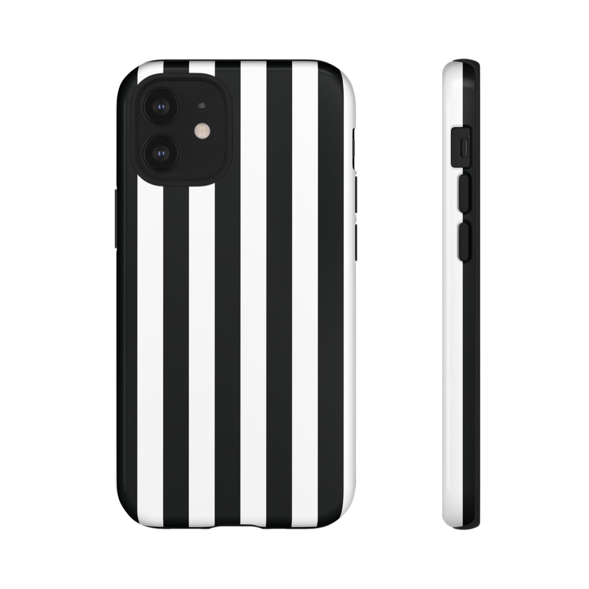 Simple Black & White Stripe Pattern Phone Case - White Phone Case - iPhone 12 Mini / Glossy
