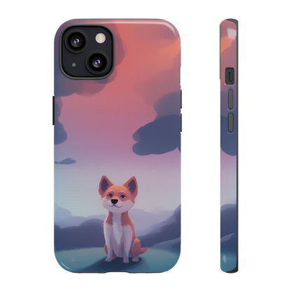 iPhone 13 / Glossy Phone Case - Cute Dog & Cloud Design Phone Case