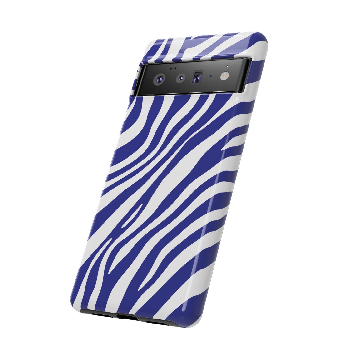 Modern Electric Blue Zebra Print Phone Case