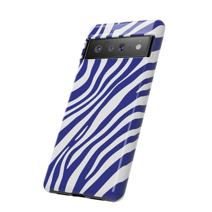 Modern Electric Blue Zebra Print Phone Case