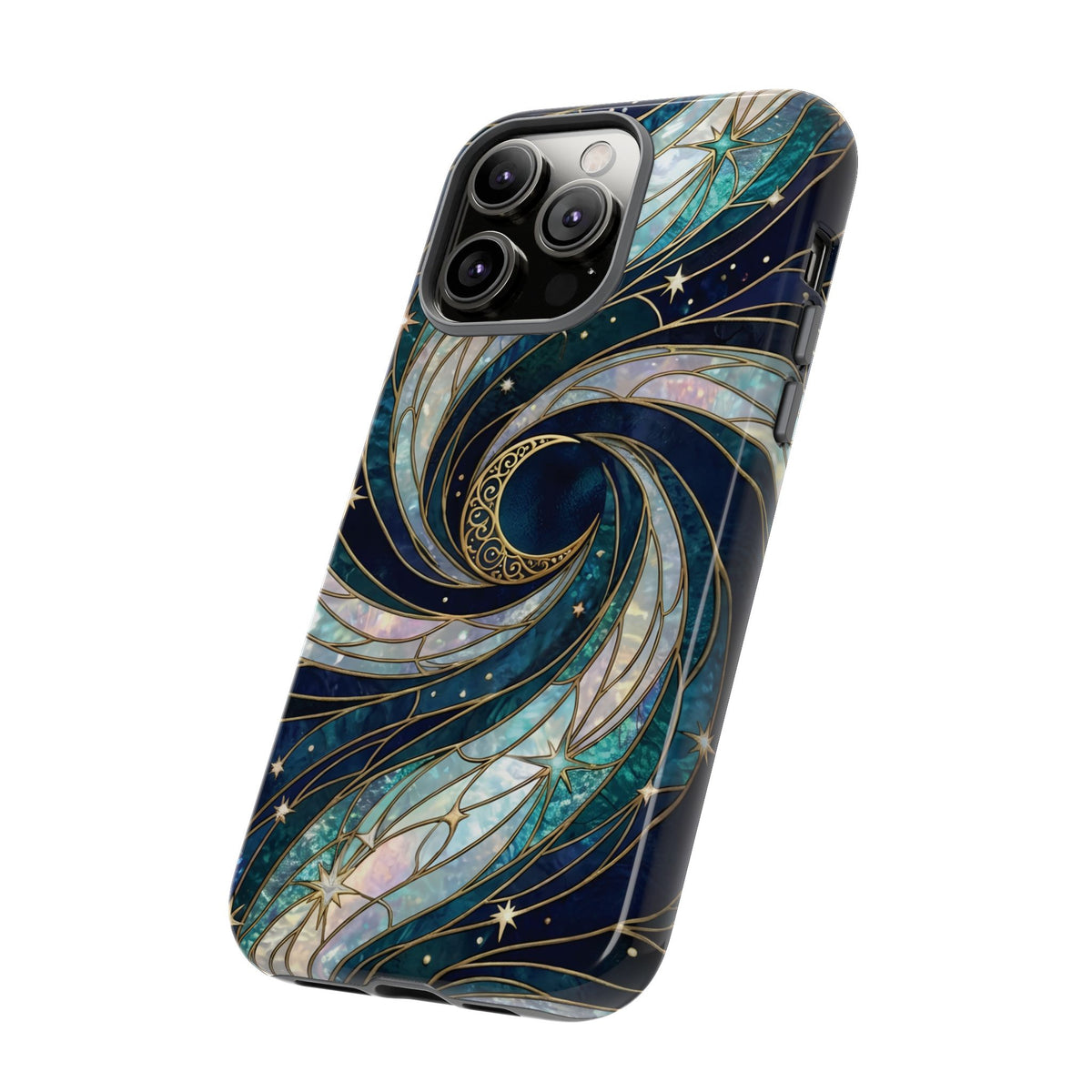 Elegant Navy & Teal Celestial Swirl Phone Case