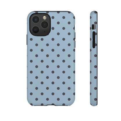Light Blue with Dark Blue Dot Pattern Phone Case