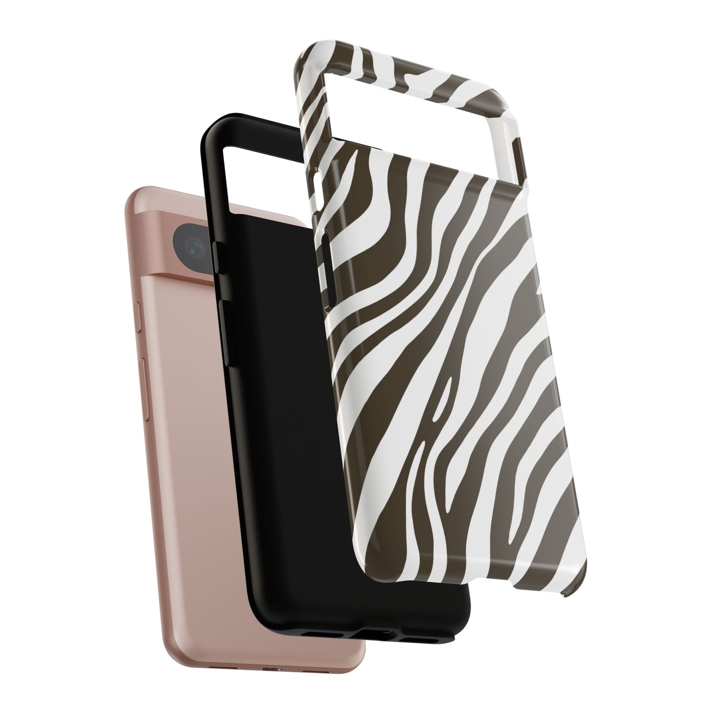 Modern Mocha Zebra Print Phone Case