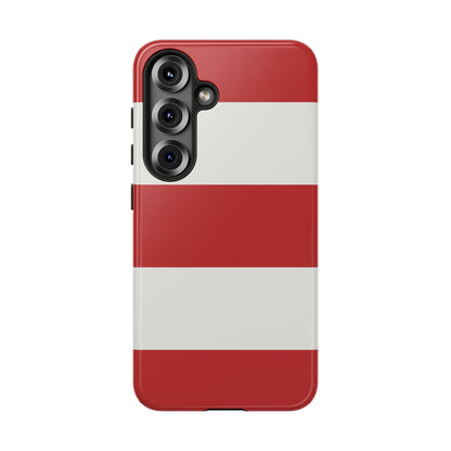 Samsung Galaxy S25 / Glossy Phone Case - Red & White Horizontal Stripe Pattern Phone Case