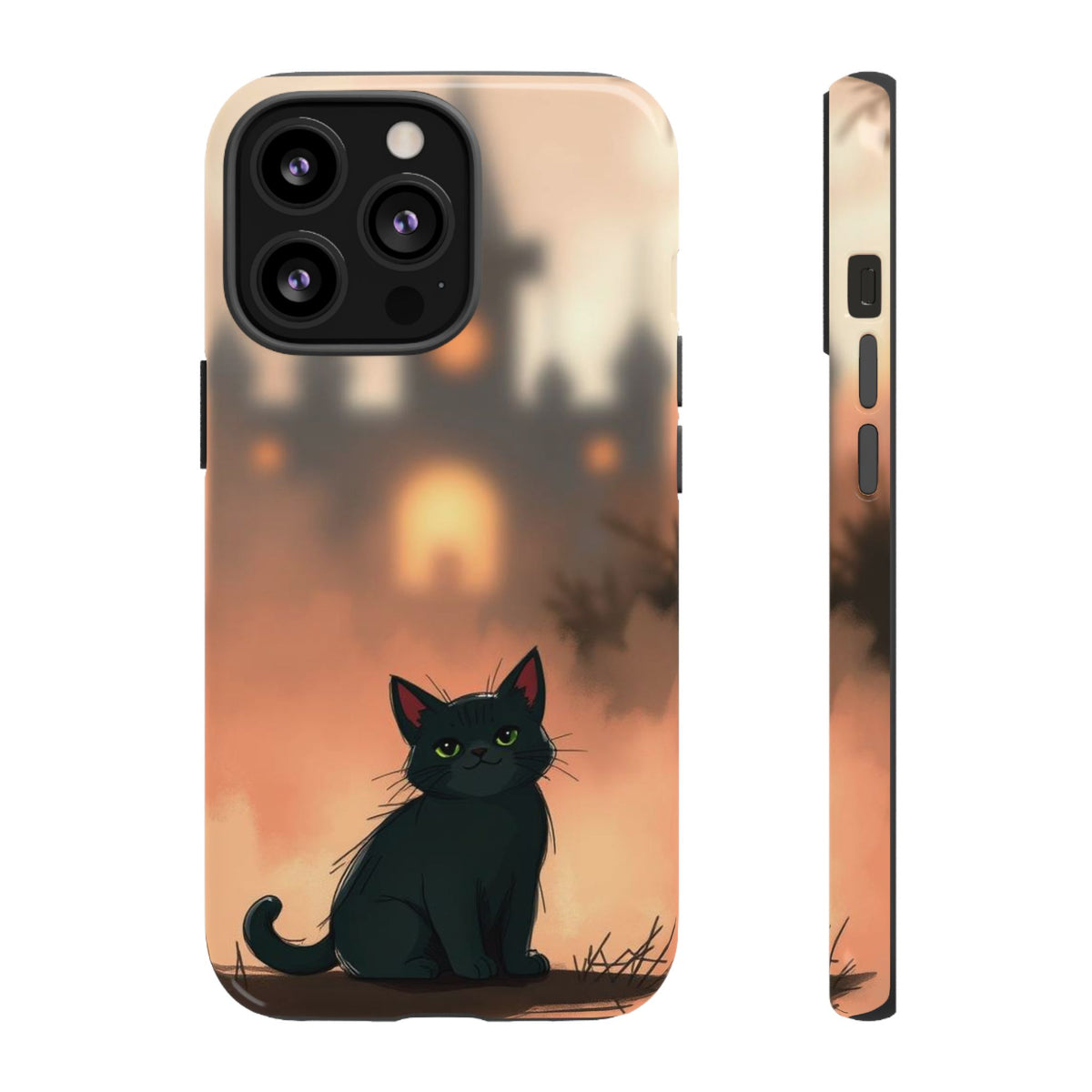 Cute Gothic Cat Design Phone Case - Multicolor Phone Case - iPhone 13 Pro / Glossy