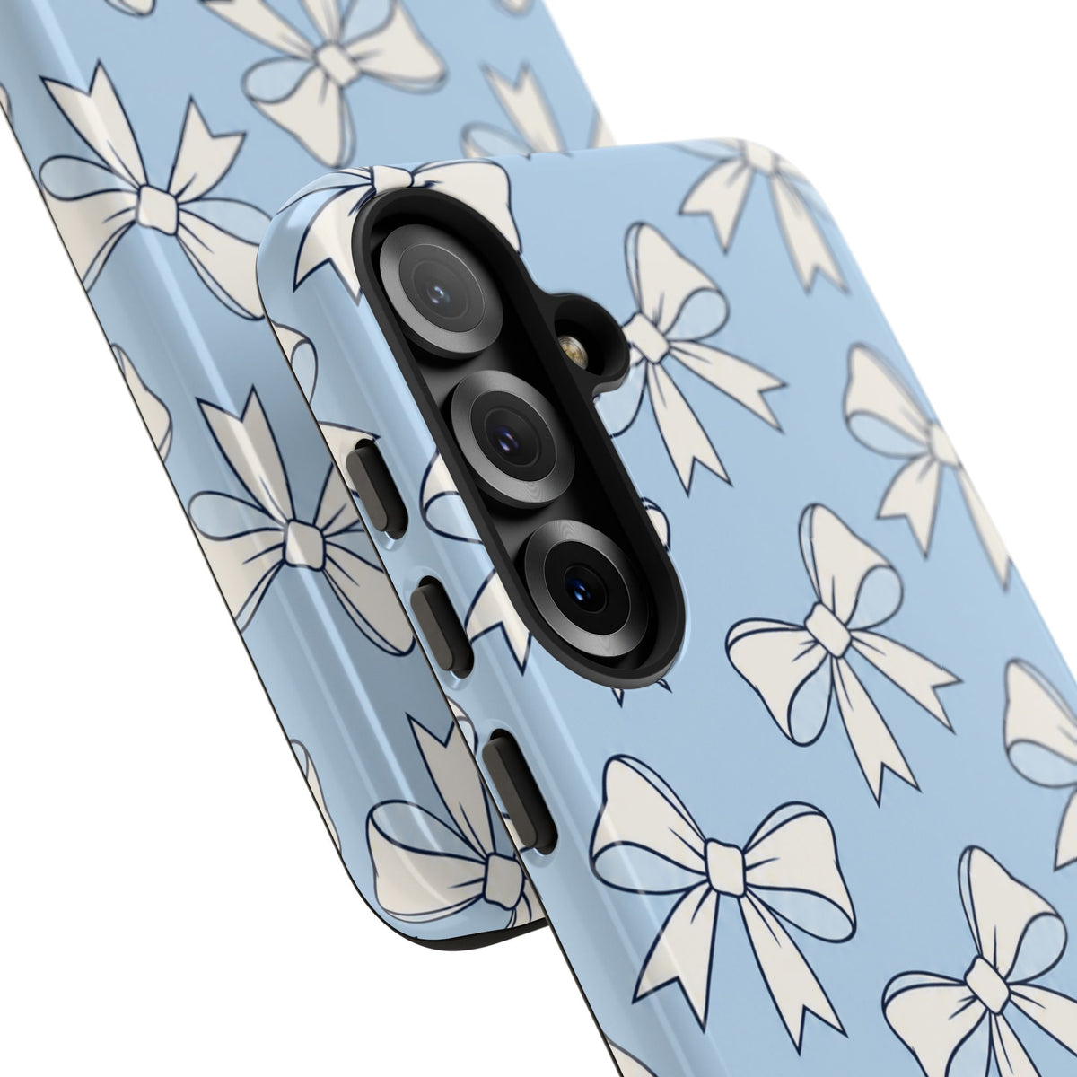 Chic Powder Blue Bow Pattern Phone Case