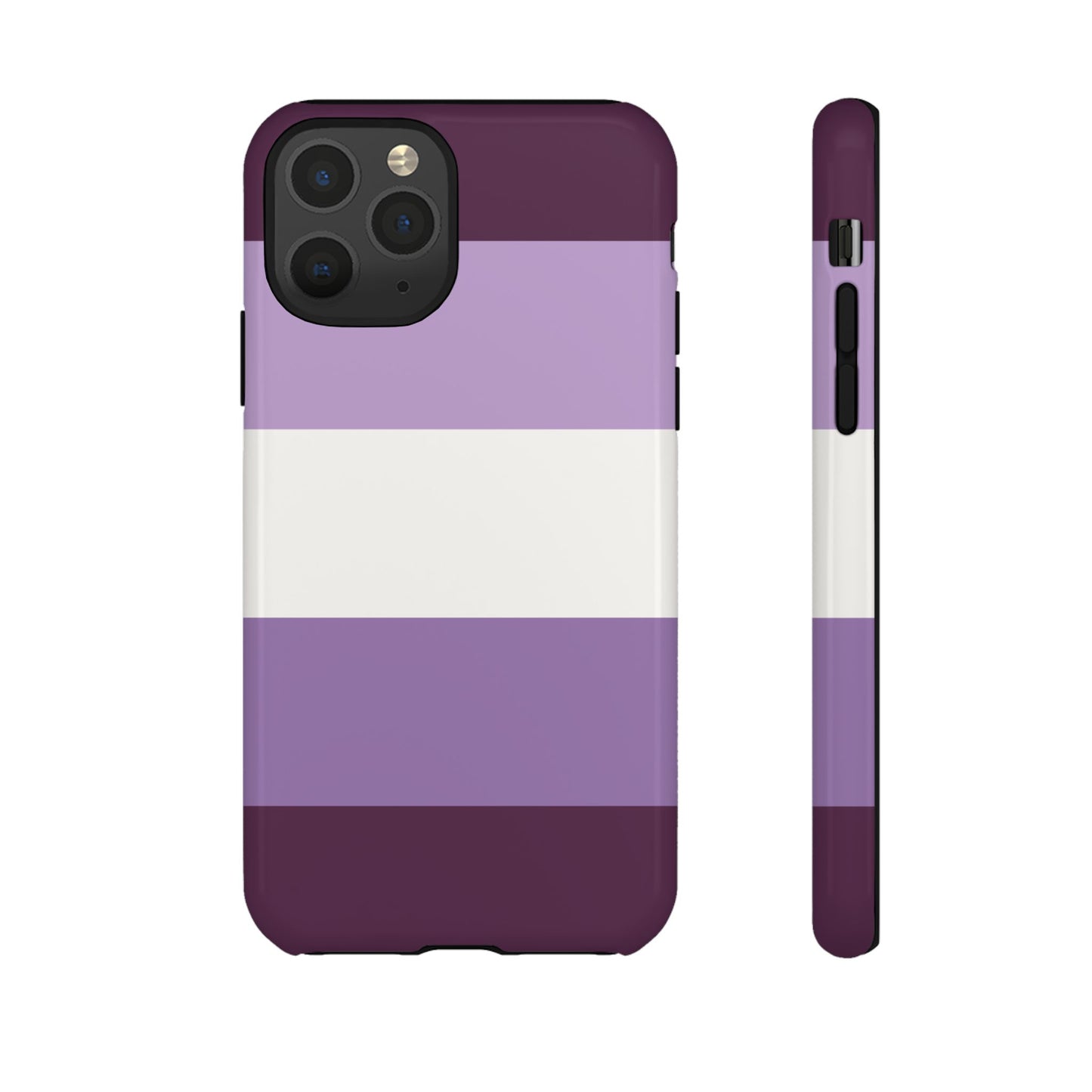 iPhone 11 Pro / Glossy Phone Case - Purple Stripe Pattern Phone Case