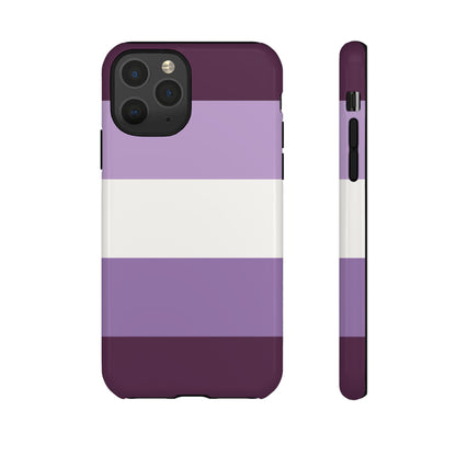 iPhone 11 Pro / Glossy Phone Case - Purple Stripe Pattern Phone Case