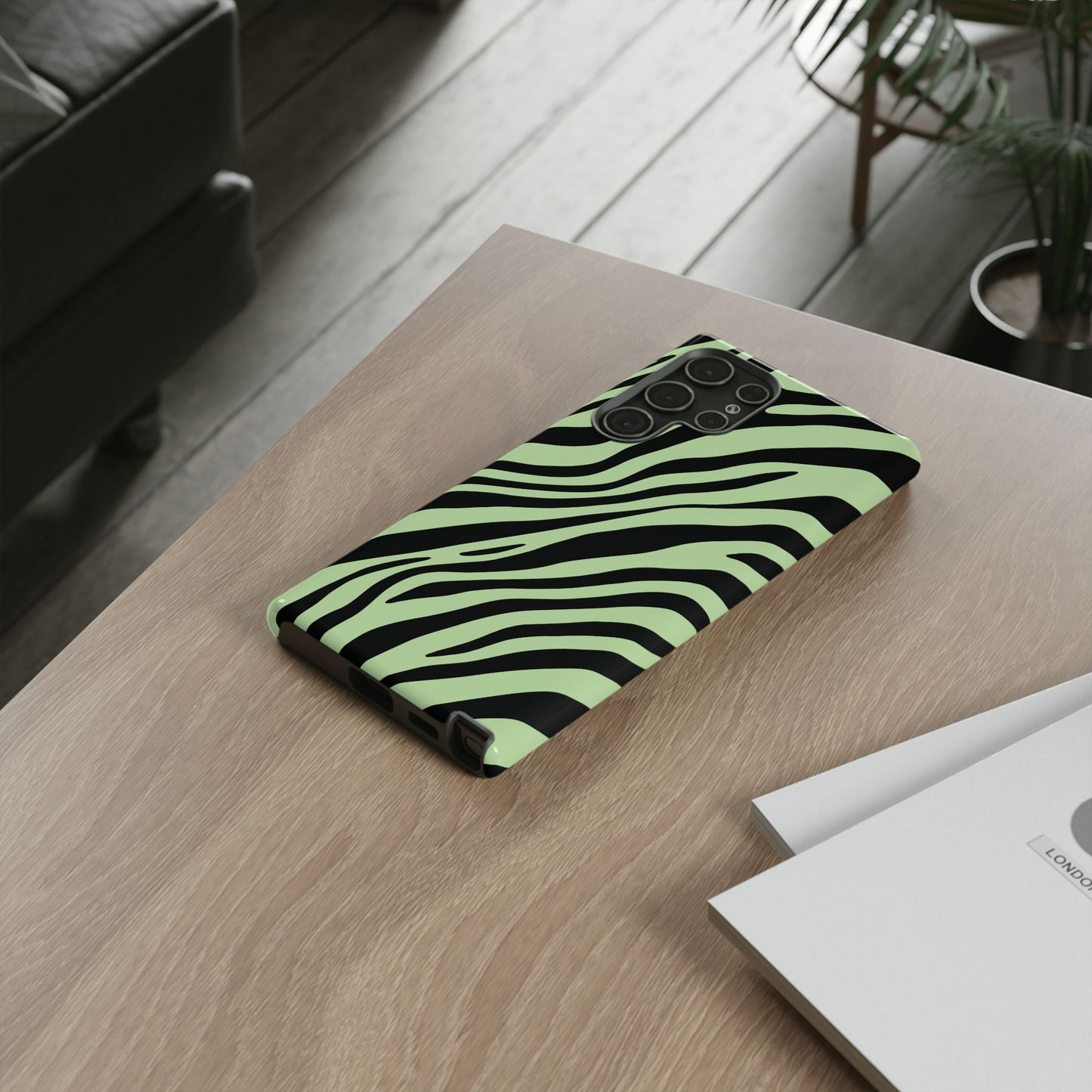 Modern Mint Zebra Print Phone Case