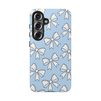 Chic Powder Blue Bow Pattern Phone Case