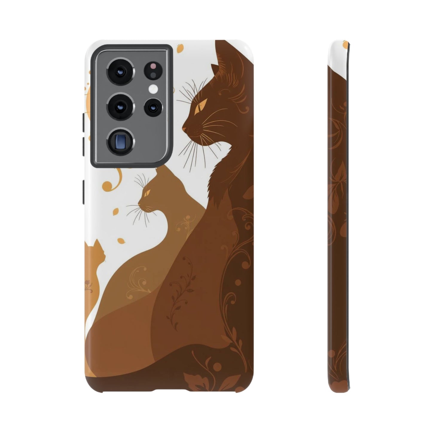 Samsung Galaxy S21 Ultra / Glossy Phone Case - Abstract Cat Pattern Design Phone Case
