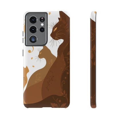 Samsung Galaxy S21 Ultra / Glossy Phone Case - Abstract Cat Pattern Design Phone Case