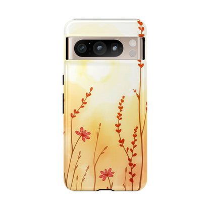 Boho Chic Watercolour Wildflower Dusk Pattern Phone Case - Multicolor Phone Case - Google Pixel 8 Pro / Glossy