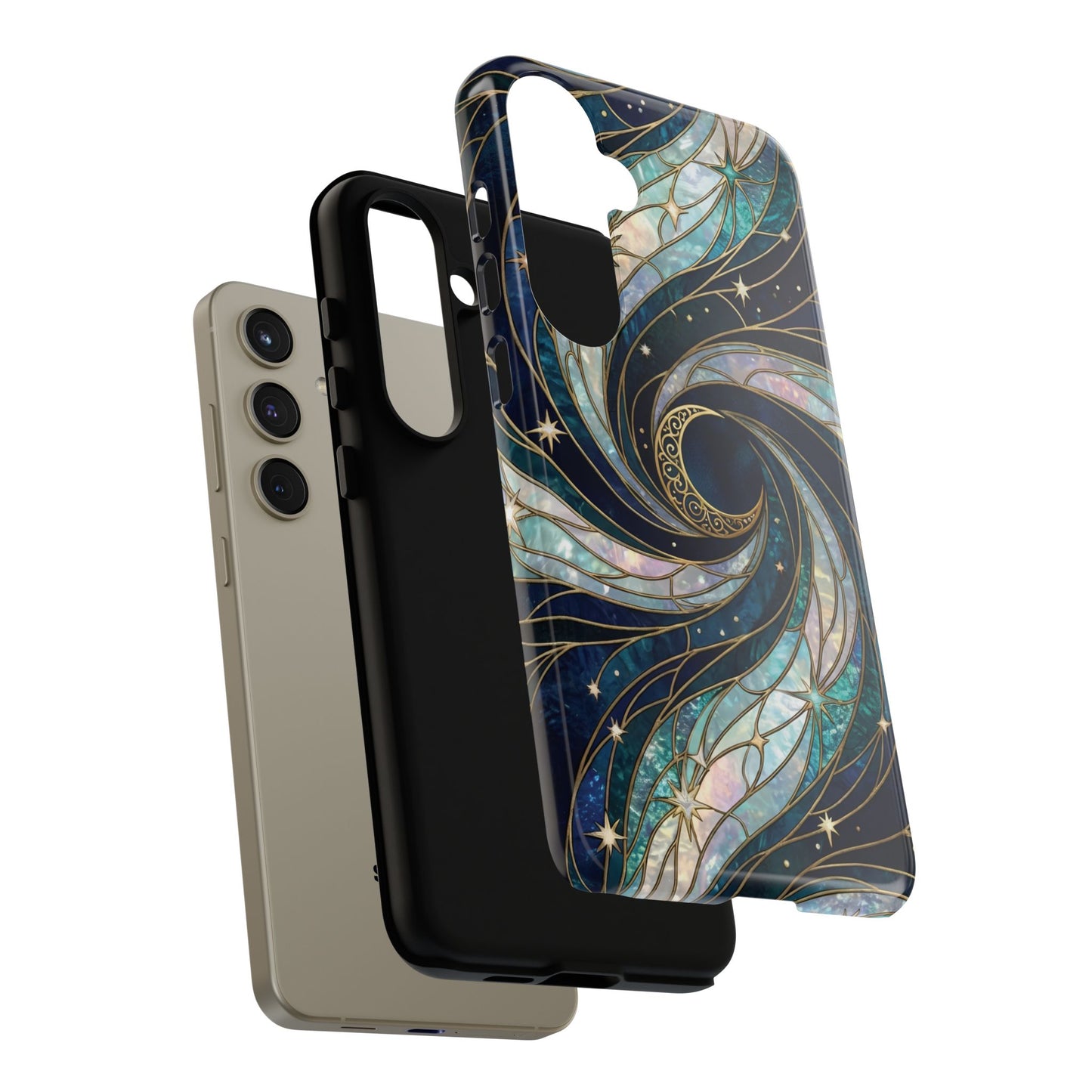 Elegant Navy & Teal Celestial Swirl Phone Case