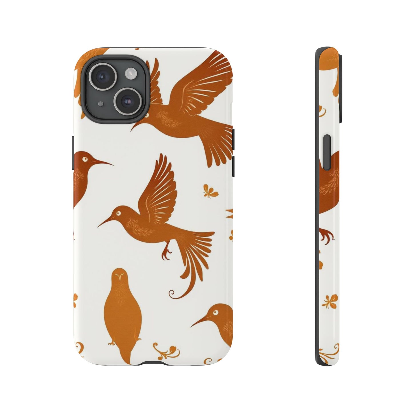 iPhone 15 Plus / Glossy Phone Case - Abstract Bird Pattern Phone Case