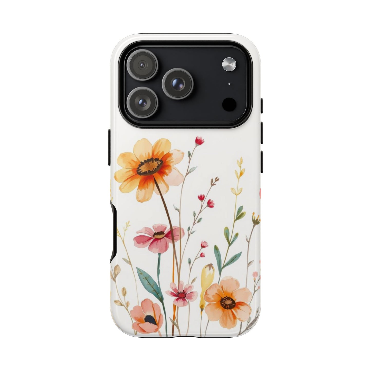 iPhone 17 Pro / Glossy Phone Case - Boho Chic Watercolour Wild Blooms Pattern Phone Case