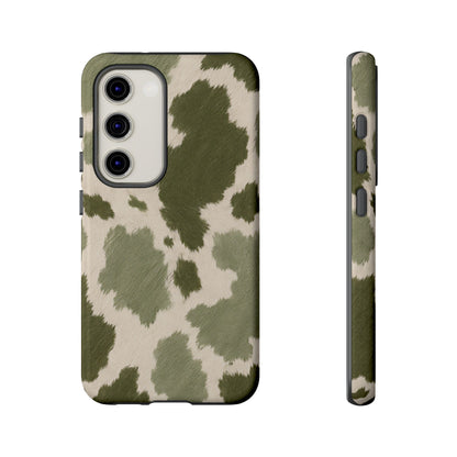 Stylish Olive Green Cow Print Phone Case
