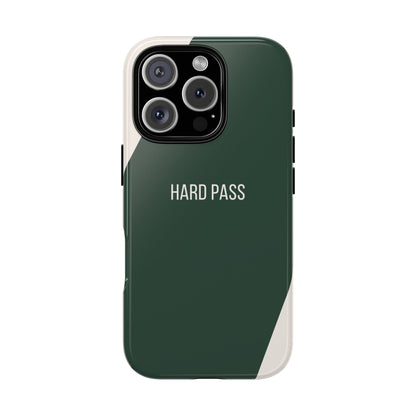 iPhone 16 Pro / Glossy Phone Case - Sassy Statement Case ’Hard Pass’ in Green & White