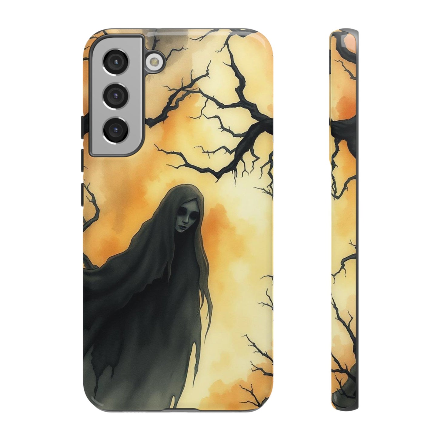 Samsung Galaxy S22 Plus / Glossy Phone Case - Watercolour Gothic Deathly Woman Phone Case