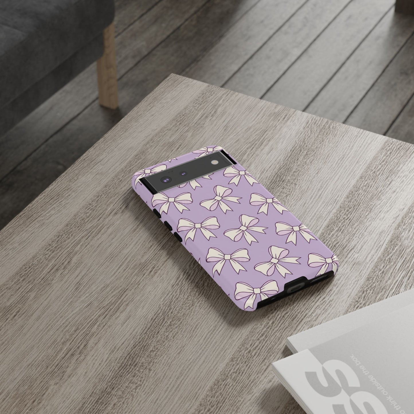 Chic Lilac Bow Pattern Phone Case