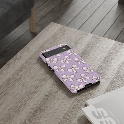 Chic Lilac Bow Pattern Phone Case