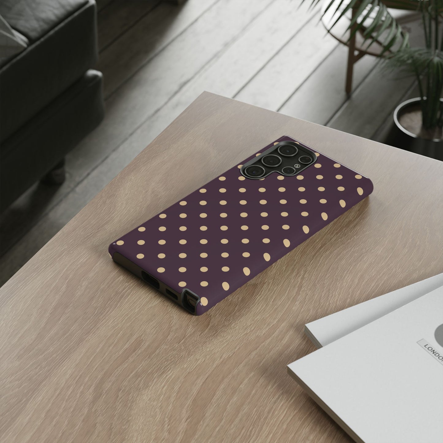 Purple with Yellow Dot Pattern Phone Case