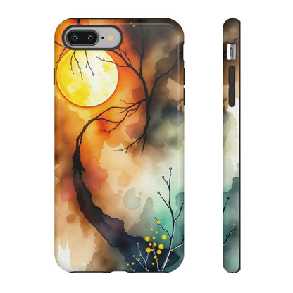 iPhone 8 Plus / Glossy Phone Case - Abstract Watercolour Gothic Scene Phone Case