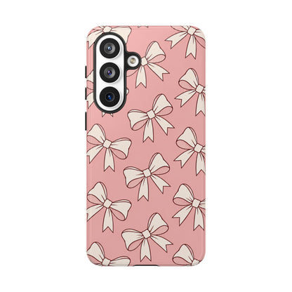 Chic Blush Pink Bow Pattern Phone Case