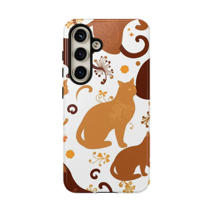 Samsung Galaxy S24 / Glossy Phone Case - Abstract Cat Pattern Phone Case