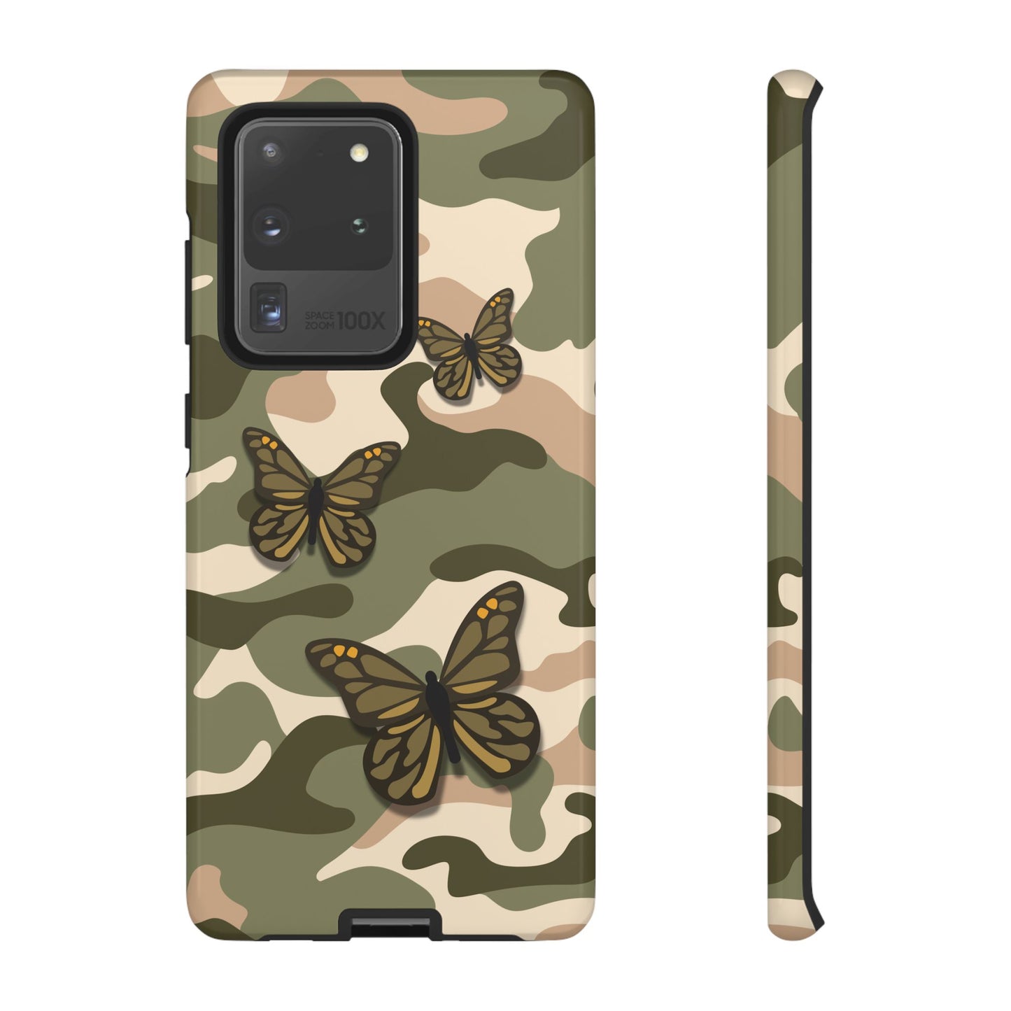 Samsung Galaxy S20 Ultra / Glossy Phone Case - Green Butterfly Camo Phone Case