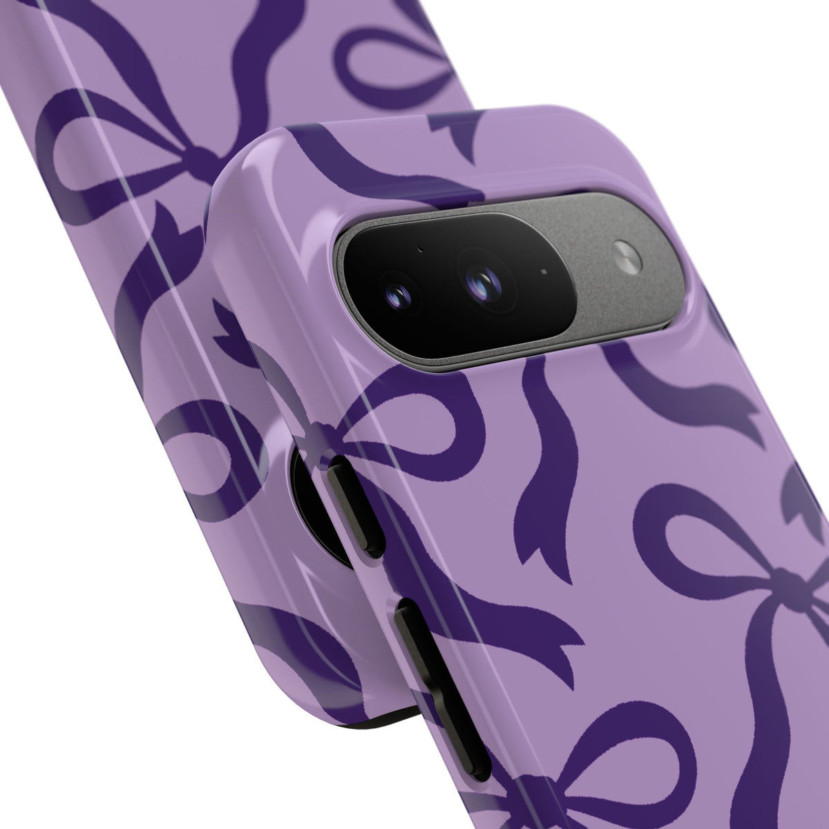 Bold Lilac and Deep Purple Bow Pattern Phone Case - Purple Phone Case