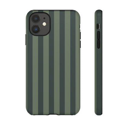 iPhone 11 / Glossy Phone Case - ’Dark Green Stripe Pattern’ Phone Case
